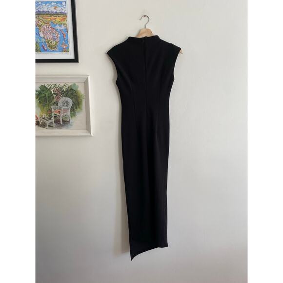 NIKKI LUND Dida Black Funnel Neck Cocktail Dress Size Medium - Picture 5 of 11
